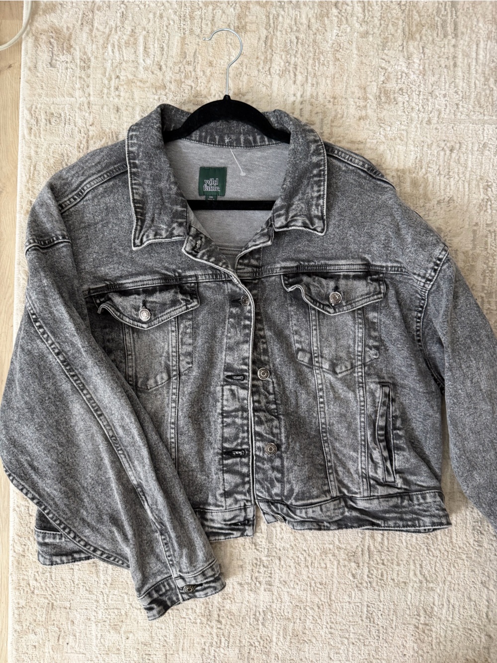 wild fable Gray Acid-Wash Women's Denim Jacket